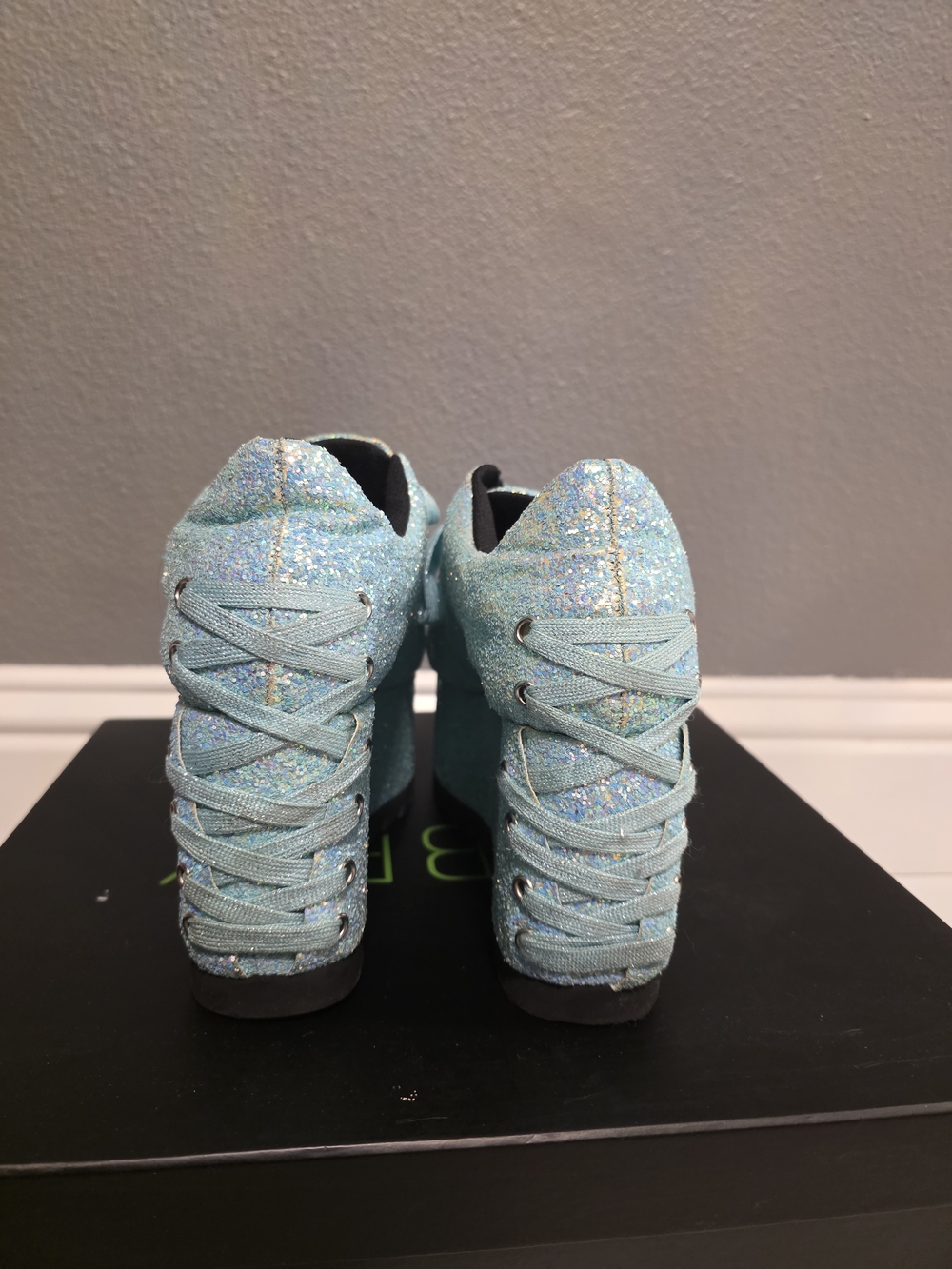 Dolls Kill Glitter Platform Sneakers - Light Blue - Picture 3 of 4